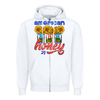 White american honey sunflower mason jar Zipper Hoodie - HRA Design Shop