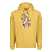 Antique Gold hand peace sign Premium Hoodie - MaliasSmallBusiness
