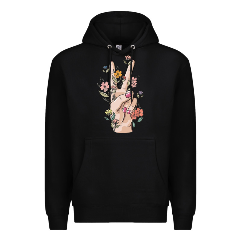 Hand Peace Sign Premium Hoodie by MaliasSmallBusiness | Teevron