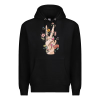 Black hand peace sign Premium Hoodie - MaliasSmallBusiness