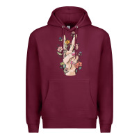 Burgundy hand peace sign Premium Hoodie - MaliasSmallBusiness