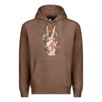 Chestnut hand peace sign Premium Hoodie - MaliasSmallBusiness