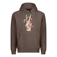 Coffee hand peace sign Premium Hoodie - MaliasSmallBusiness