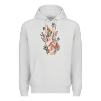 Dove Grey hand peace sign Premium Hoodie - MaliasSmallBusiness