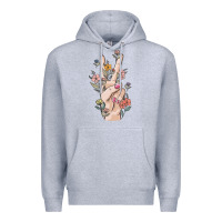 Heather Grey hand peace sign Premium Hoodie - MaliasSmallBusiness