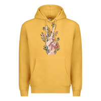 Mustard hand peace sign Premium Hoodie - MaliasSmallBusiness