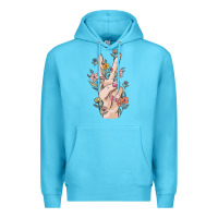 Ocean Blue hand peace sign Premium Hoodie - MaliasSmallBusiness