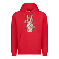 Red hand peace sign Premium Hoodie - MaliasSmallBusiness