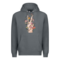 Rock hand peace sign Premium Hoodie - MaliasSmallBusiness