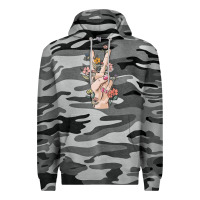 Slate Camo hand peace sign Premium Hoodie - MaliasSmallBusiness