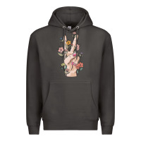 Smoke hand peace sign Premium Hoodie - MaliasSmallBusiness