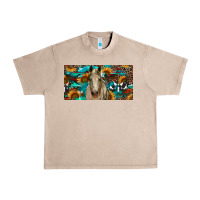 French Oak Horse With Sunflowers Aztec And Cowhide Urban Heavy Tee - RanaPortraitStore