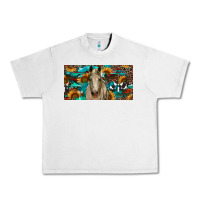 Lunar Rock Horse With Sunflowers Aztec And Cowhide Urban Heavy Tee - RanaPortraitStore