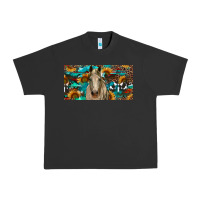 Horse With Sunflowers Aztec And Cowhide Urban Heavy Tee | Teevron
