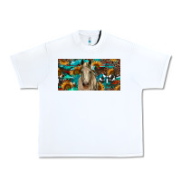 White Horse With Sunflowers Aztec And Cowhide Urban Heavy Tee - RanaPortraitStore