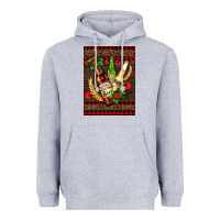 Heather Grey beer bottles with mistletoe Heavyweight Hoodie - AdoDesignShop