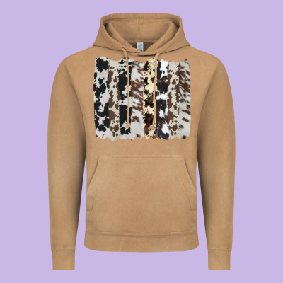 Cowhide Brushstroke Vintage Hoodie Designed By Adodesignshop