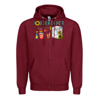Burgundy housekeeper Zipper Hoodie - CowhideDigitalArt
