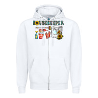 White housekeeper Zipper Hoodie - CowhideDigitalArt