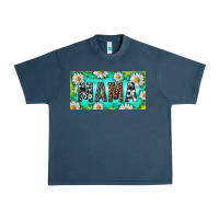 Midnight Navy Turquoise and Daisy Mama Urban Heavy Tee - RanaPortraitStore