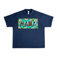 Navy Turquoise and Daisy Mama Urban Heavy Tee - RanaPortraitStore