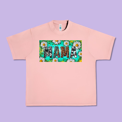 Turquoise And Daisy Mama Urban Heavy Tee Designed By Ranaportraitstore