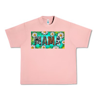 Salmon Turquoise and Daisy Mama Urban Heavy Tee - RanaPortraitStore