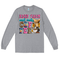Heather Grey keep calm and make coffee Long Sleeve Tee - Zillion Design Studio