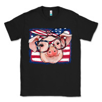 Black american flag pig Classic Tee - RanaPortraitStore