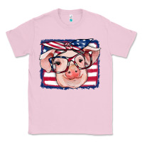 Bubblegum Pink american flag pig Classic Tee - RanaPortraitStore