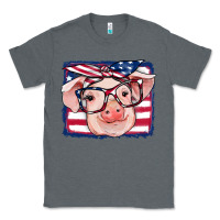 Charcoal Heather american flag pig Classic Tee - RanaPortraitStore
