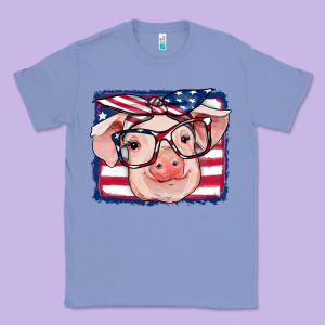American Flag Pig Classic Tee Designed By Ranaportraitstore