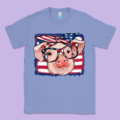 American Flag Pig Classic Tee Designed By Ranaportraitstore