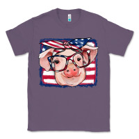 Lavender american flag pig Classic Tee - RanaPortraitStore