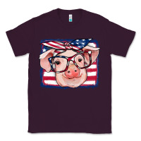 Plum american flag pig Classic Tee - RanaPortraitStore