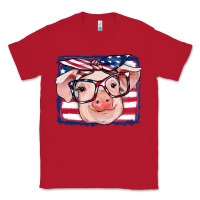 Red american flag pig Classic Tee - RanaPortraitStore