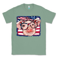Sage american flag pig Classic Tee - RanaPortraitStore