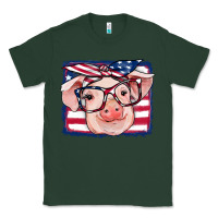Sports Green american flag pig Classic Tee - RanaPortraitStore