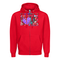 Red let all that you do be done in love Zipper Hoodie - RacoonDesign