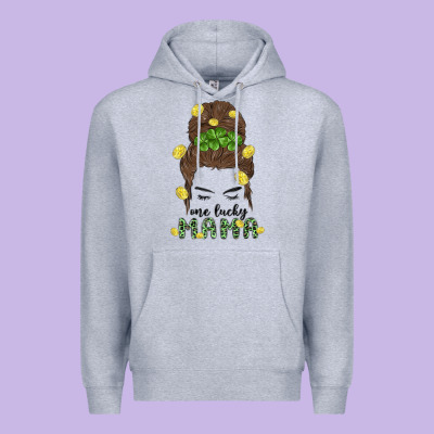 One Lucky Mama Premium Hoodie Designed By Maliassmallbusiness
