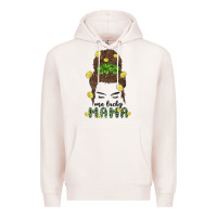 Pale Pink one lucky mama Premium Hoodie - MaliasSmallBusiness