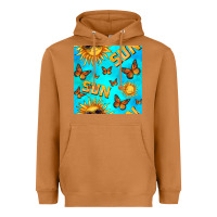 Meerkat sun with butterfly seamless pattern Heavyweight Hoodie - BundleAndBundleShop