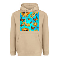 Mushroom sun with butterfly seamless pattern Heavyweight Hoodie - BundleAndBundleShop