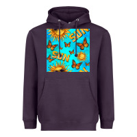Plum sun with butterfly seamless pattern Heavyweight Hoodie - BundleAndBundleShop