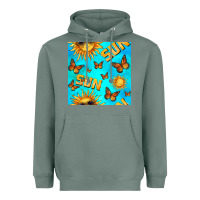 Sage sun with butterfly seamless pattern Heavyweight Hoodie - BundleAndBundleShop