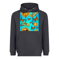 Smoke sun with butterfly seamless pattern Heavyweight Hoodie - BundleAndBundleShop