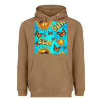 Toasted Coconut sun with butterfly seamless pattern Heavyweight Hoodie - BundleAndBundleShop