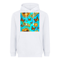 Sun With Butterfly Seamless Pattern Heavyweight Hoodie | Teevron