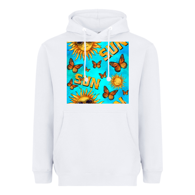 Sun With Butterfly Seamless Pattern Heavyweight Hoodie by BundleAndBundleShop | Teevron