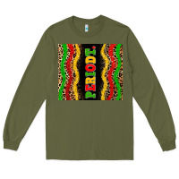 Army Green juneteenth periodt Long Sleeve Tee - Zillion Design Studio